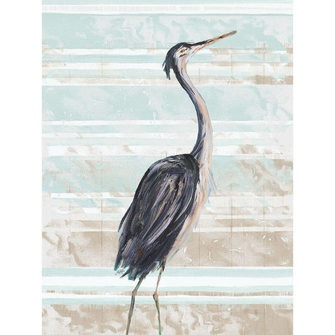 Grey Heron II Gold Ornate Wood Framed Art Print with Double Matting by DeRice, Julie