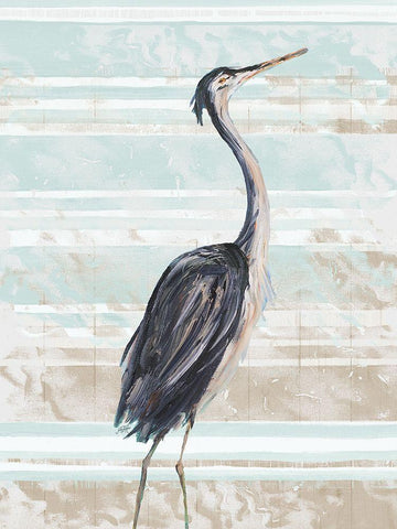 Grey Heron II Black Ornate Wood Framed Art Print with Double Matting by DeRice, Julie