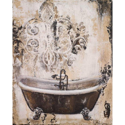 Bronze Bath I White Modern Wood Framed Art Print by Hakimipour, Tiffany