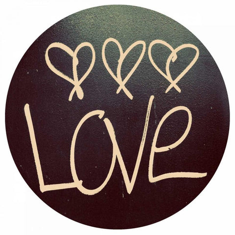 Triple Love and Hope Circle I Black Ornate Wood Framed Art Print with Double Matting by Peck, Gail