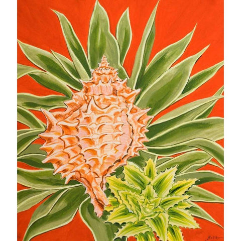 Island Treasures II Gold Ornate Wood Framed Art Print with Double Matting by Baliko, Linda