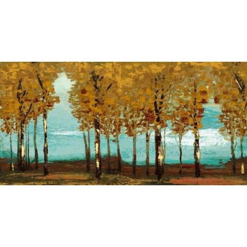 Dark Forest Panel Black Modern Wood Framed Art Print by Marcon, Michael