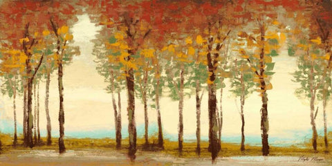 Forest Panel White Modern Wood Framed Art Print with Double Matting by Marcon, Michael