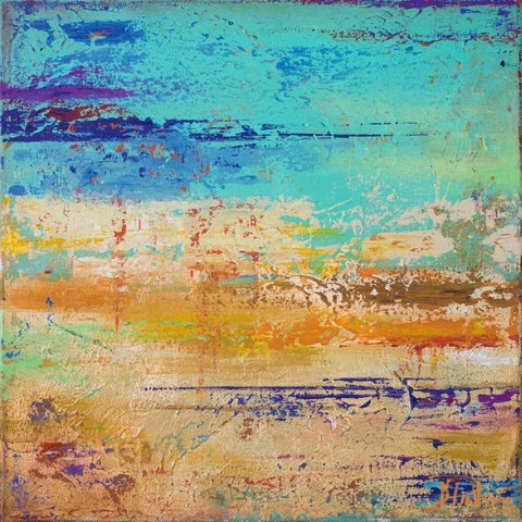 Abstract Multicolored White Modern Wood Framed Art Print with Double Matting by Pinto, Patricia