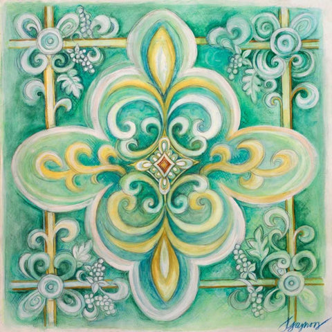 French Medallion III Black Modern Wood Framed Art Print by Gaynor, Janice