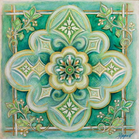 French Medallion I Black Modern Wood Framed Art Print by Gaynor, Janice