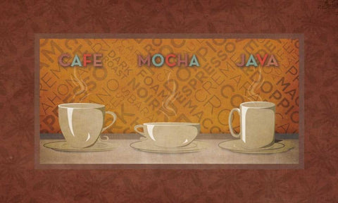 Coffee Selection Black Ornate Wood Framed Art Print with Double Matting by SD Graphics Studio