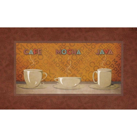 Coffee Selection White Modern Wood Framed Art Print by SD Graphics Studio