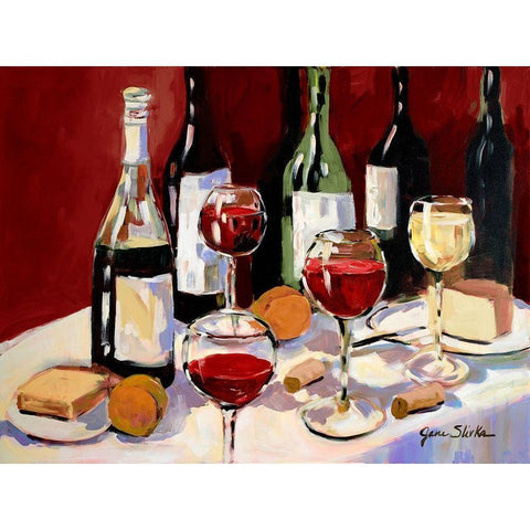 Wine Tasting White Modern Wood Framed Art Print by Slivka, Jane