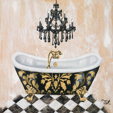 Opulance Bath II Black Modern Wood Framed Art Print with Double Matting by Hakimipour, Tiffany