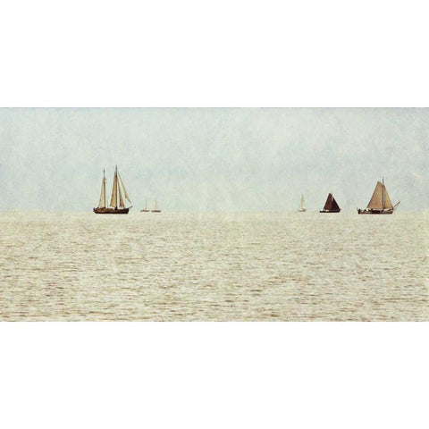Sail Boats Gold Ornate Wood Framed Art Print with Double Matting by Mansfield, Kathy