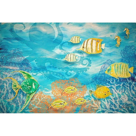 Under the Sea Gold Ornate Wood Framed Art Print with Double Matting by DeRice, Julie