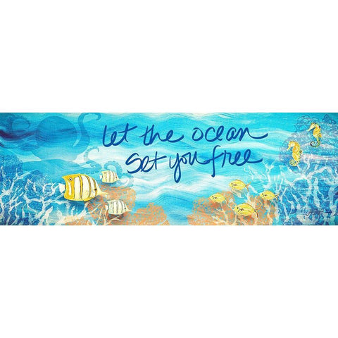 Under the Sea Panel II Black Modern Wood Framed Art Print with Double Matting by DeRice, Julie