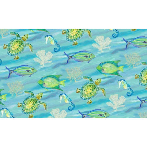 Sealife Rectangle I Gold Ornate Wood Framed Art Print with Double Matting by DeRice, Julie