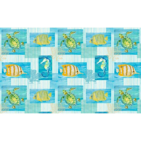 Sealife Rectangle II Black Modern Wood Framed Art Print by DeRice, Julie