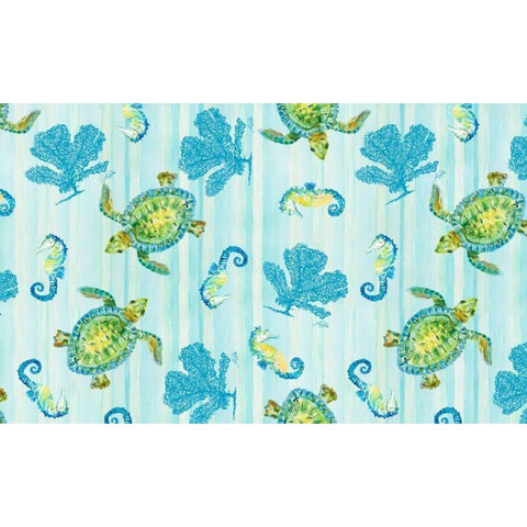 Sealife Rectangle III White Modern Wood Framed Art Print by DeRice, Julie