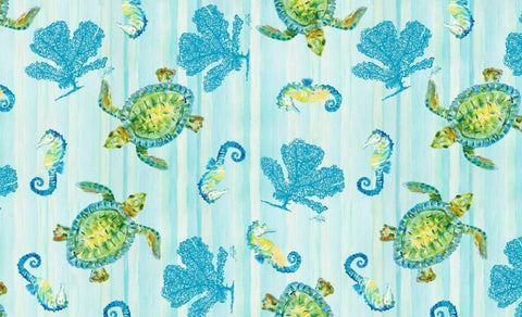 Sealife Rectangle III Black Ornate Wood Framed Art Print with Double Matting by DeRice, Julie