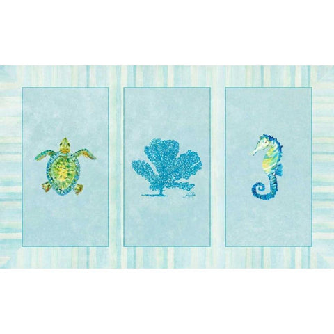 Sealife Rectangle IV Black Modern Wood Framed Art Print with Double Matting by DeRice, Julie