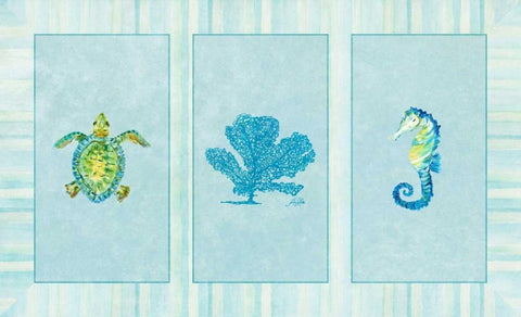 Sealife Rectangle IV Black Ornate Wood Framed Art Print with Double Matting by DeRice, Julie