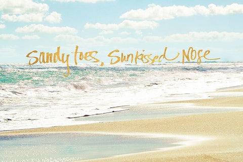 Sandy Toes, Sunkissed Nose White Modern Wood Framed Art Print with Double Matting by Nawrocke, Bruce