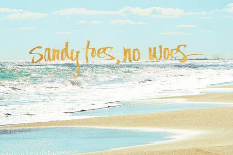 Sandy Toes, No Woes White Modern Wood Framed Art Print with Double Matting by Nawrocke, Bruce