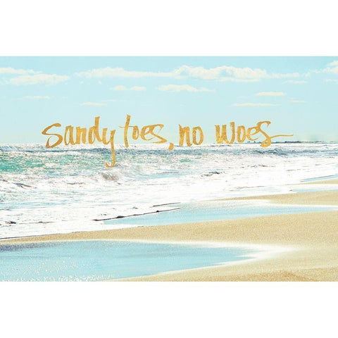 Sandy Toes, No Woes White Modern Wood Framed Art Print by Nawrocke, Bruce