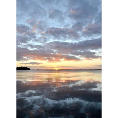 Lake Eustis Sunset White Modern Wood Framed Art Print by Nawrocke, Bruce