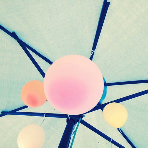 Balloons Border Black Modern Wood Framed Art Print with Double Matting by Saghini, Lisa Hill