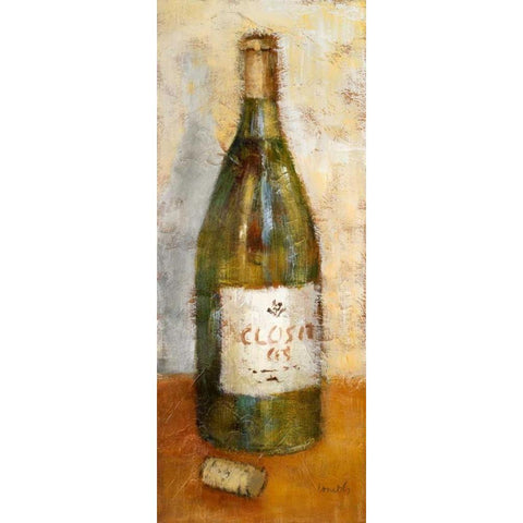 White Wine and Cork Black Modern Wood Framed Art Print with Double Matting by Loreth, Lanie