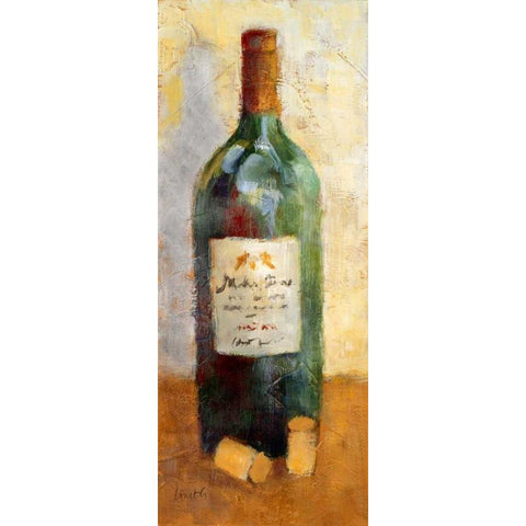 Red Wine and Cork White Modern Wood Framed Art Print by Loreth, Lanie