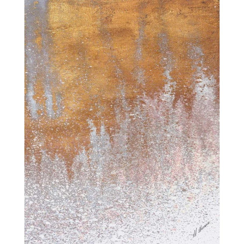 Gold Summer Woods II White Modern Wood Framed Art Print by Mercado, M.