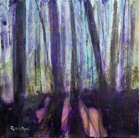 Moody Woods White Modern Wood Framed Art Print with Double Matting by Maria, Robin