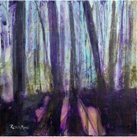 Moody Woods Black Modern Wood Framed Art Print by Maria, Robin