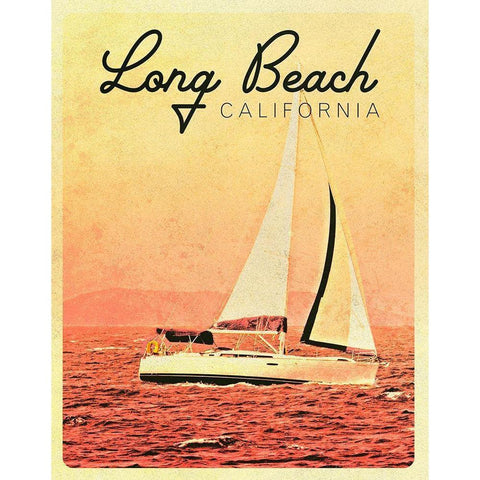 Long Beach, California Black Modern Wood Framed Art Print by Mansfield, Kathy
