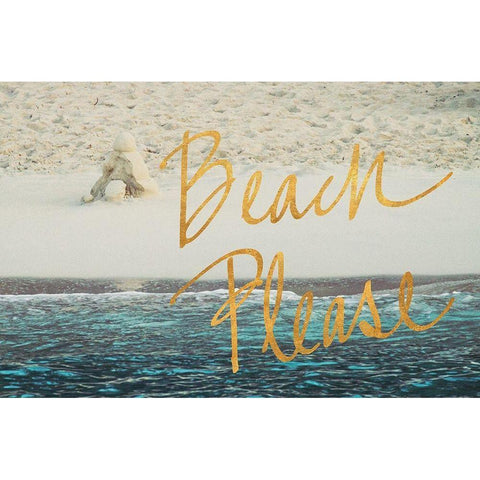 Beach Please I Black Modern Wood Framed Art Print by Mansfield, Kathy