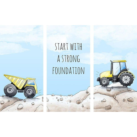 Strong Foundation Black Modern Wood Framed Art Print with Double Matting by SD Graphics Studio