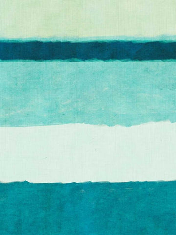 Rectangle Teal Blocks of Color II White Modern Wood Framed Art Print with Double Matting by SD Graphics Studio