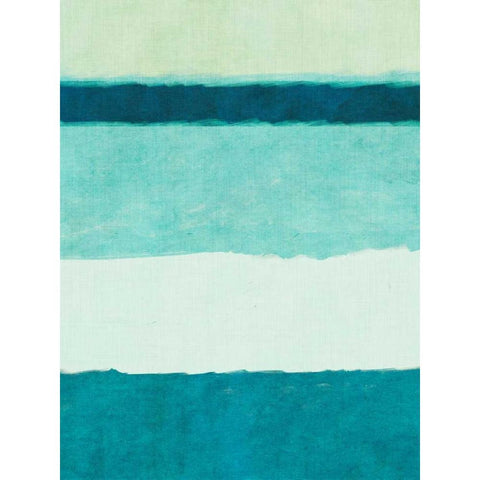 Rectangle Teal Blocks of Color II Black Modern Wood Framed Art Print by SD Graphics Studio