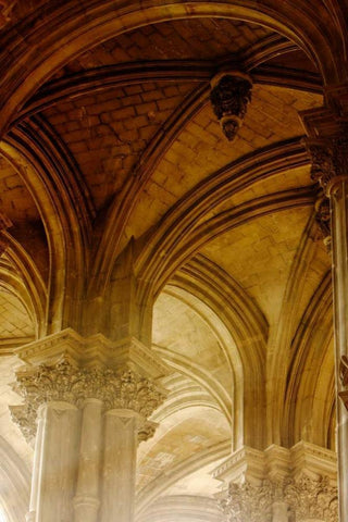 Arches St Eustache II White Modern Wood Framed Art Print with Double Matting by Mansfield, Kathy