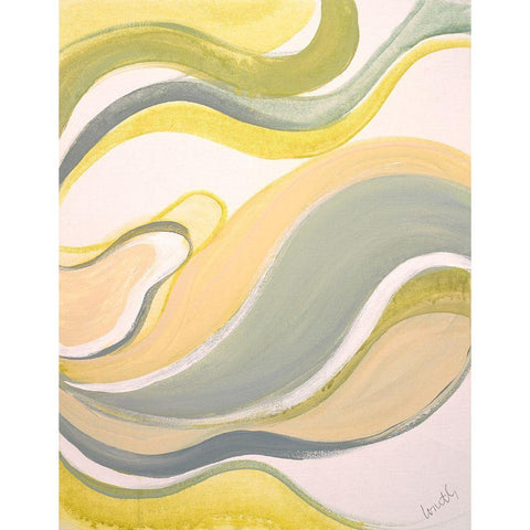 Curve Linear I Gold Ornate Wood Framed Art Print with Double Matting by Loreth, Lanie