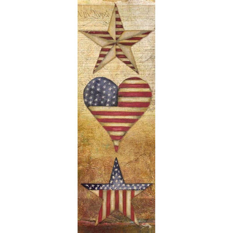 America Stars I White Modern Wood Framed Art Print by Medley, Elizabeth