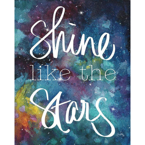 Shine Like the Stars White Modern Wood Framed Art Print by Medley, Elizabeth