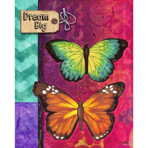 Butterflies Double I Black Modern Wood Framed Art Print by Medley, Elizabeth