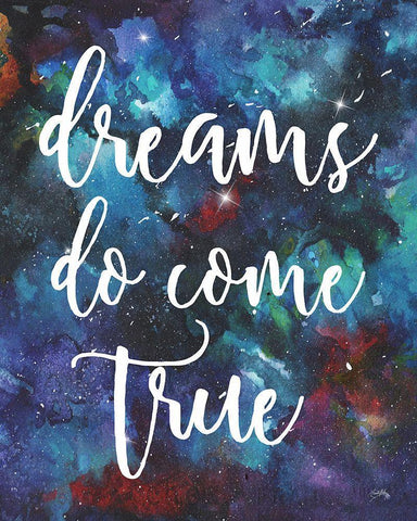 Dreams Do Come True White Modern Wood Framed Art Print with Double Matting by Medley, Elizabeth