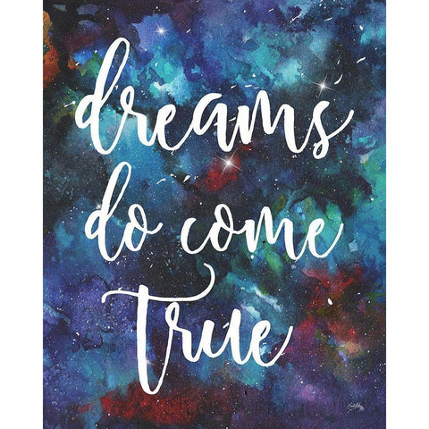 Dreams Do Come True Black Modern Wood Framed Art Print with Double Matting by Medley, Elizabeth