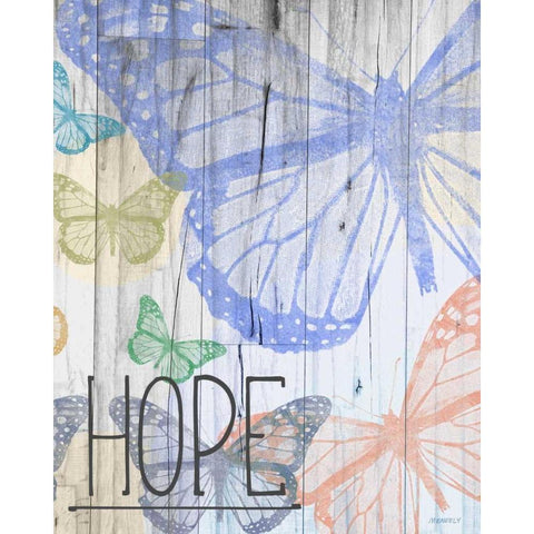 Butterfly Garden Hope Black Modern Wood Framed Art Print with Double Matting by Meneely, Dan