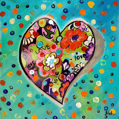 Neon Hearts of Love III White Modern Wood Framed Art Print by Pinto, Patricia