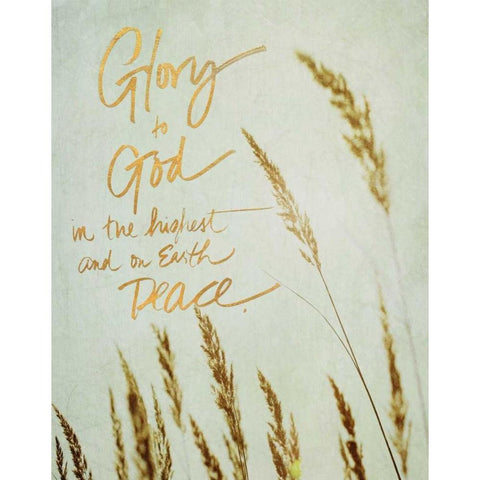 Glory To God Gold Ornate Wood Framed Art Print with Double Matting by Gardner, Sarah