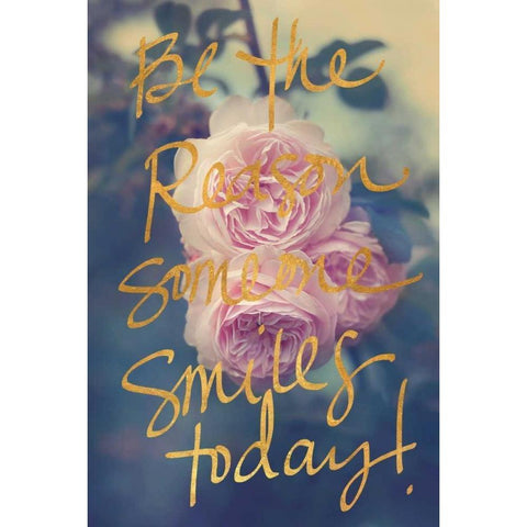 Be the Reason Someone Smiles Today White Modern Wood Framed Art Print by Gardner, Sarah