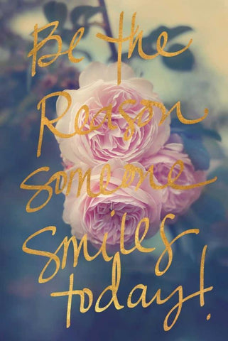 Be the Reason Someone Smiles Today White Modern Wood Framed Art Print with Double Matting by Gardner, Sarah